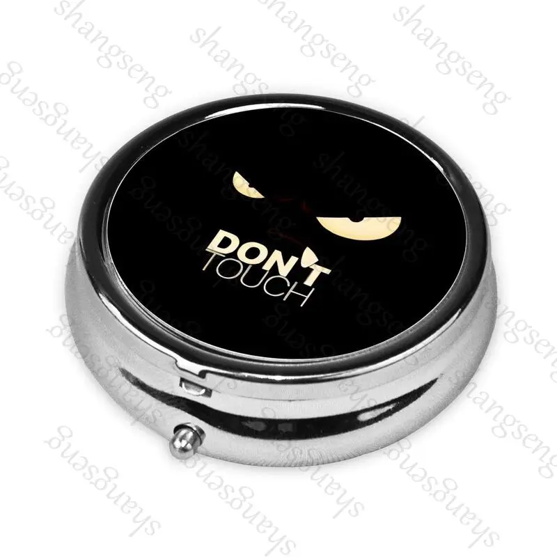 Dont Touch My Portable Pill Box Wallet Decorative Metal Vitamin Travel Wallet and Pocket Small Pill Box Travel Pill Box