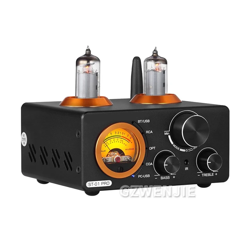 HiFi Bluetooth 5.0 Vacuum Tube Amplifier USB DAC Stereo Receiver COAX/OPT Home Audio Digital Amp w/VU Meter 100W+100W