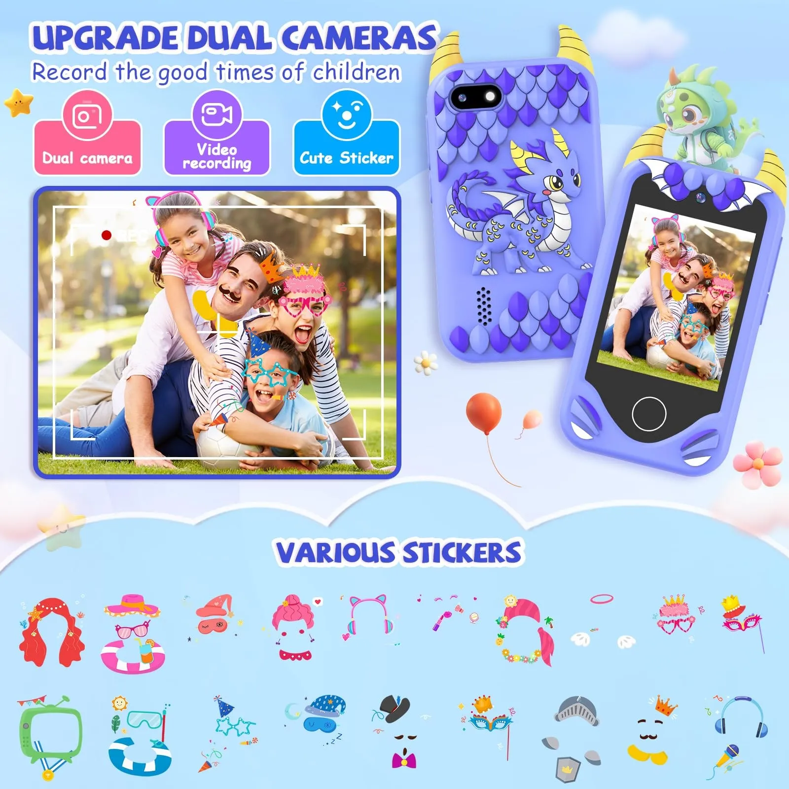 New Kids Smart Phone Children Toy Mini Smart Phone Toys Games Dual Camera Music Video Player Boys Girls Birthday Gifts