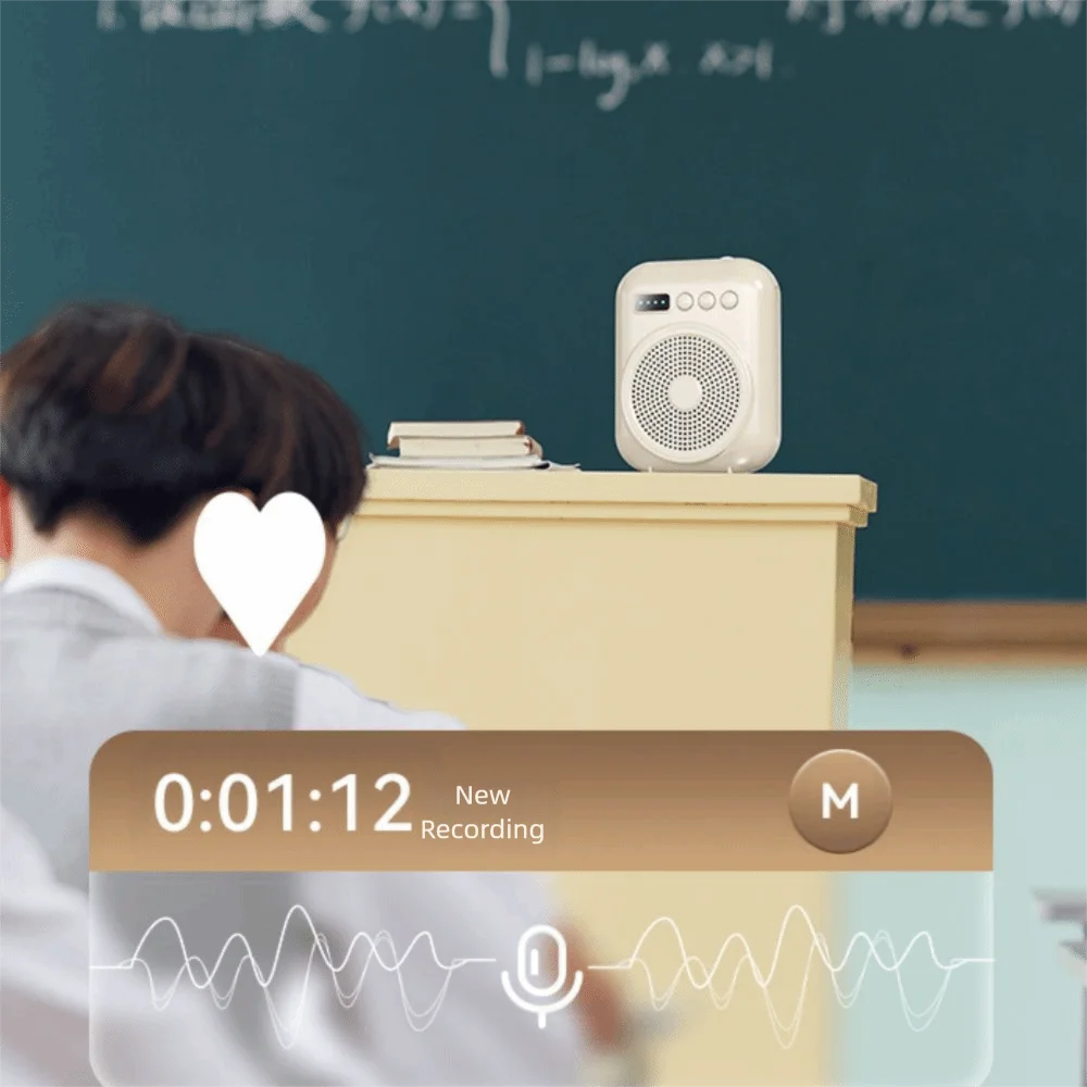 

FM Radio Wireless Voice Amplifier Lightweight with Belt Bluetooth Speaker Multi-functional Plastic Classroom Sound Speaker