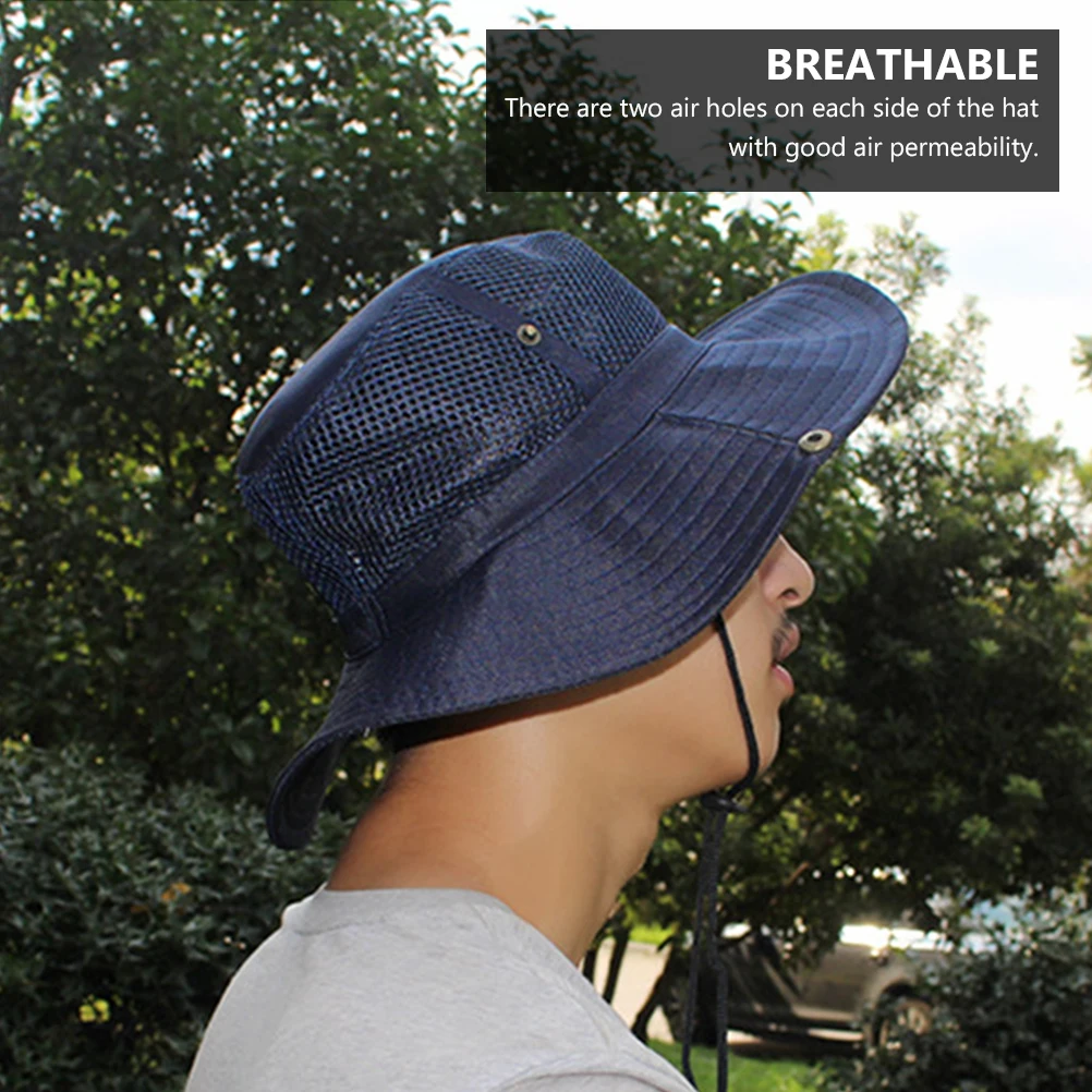 

Bucket Hat Anti UV Sun Cap Mesh Outdoors Summer Beach Fisherman Cap Outdoor Sports Hat Sweat Absorption Portable Quality