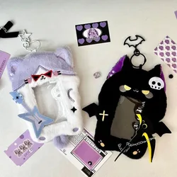 3 Inch Kpop Photocard Holder Keychain Kawaii Cardholder Plush Devil Cover Cute Aesthetic Photo Sleeve