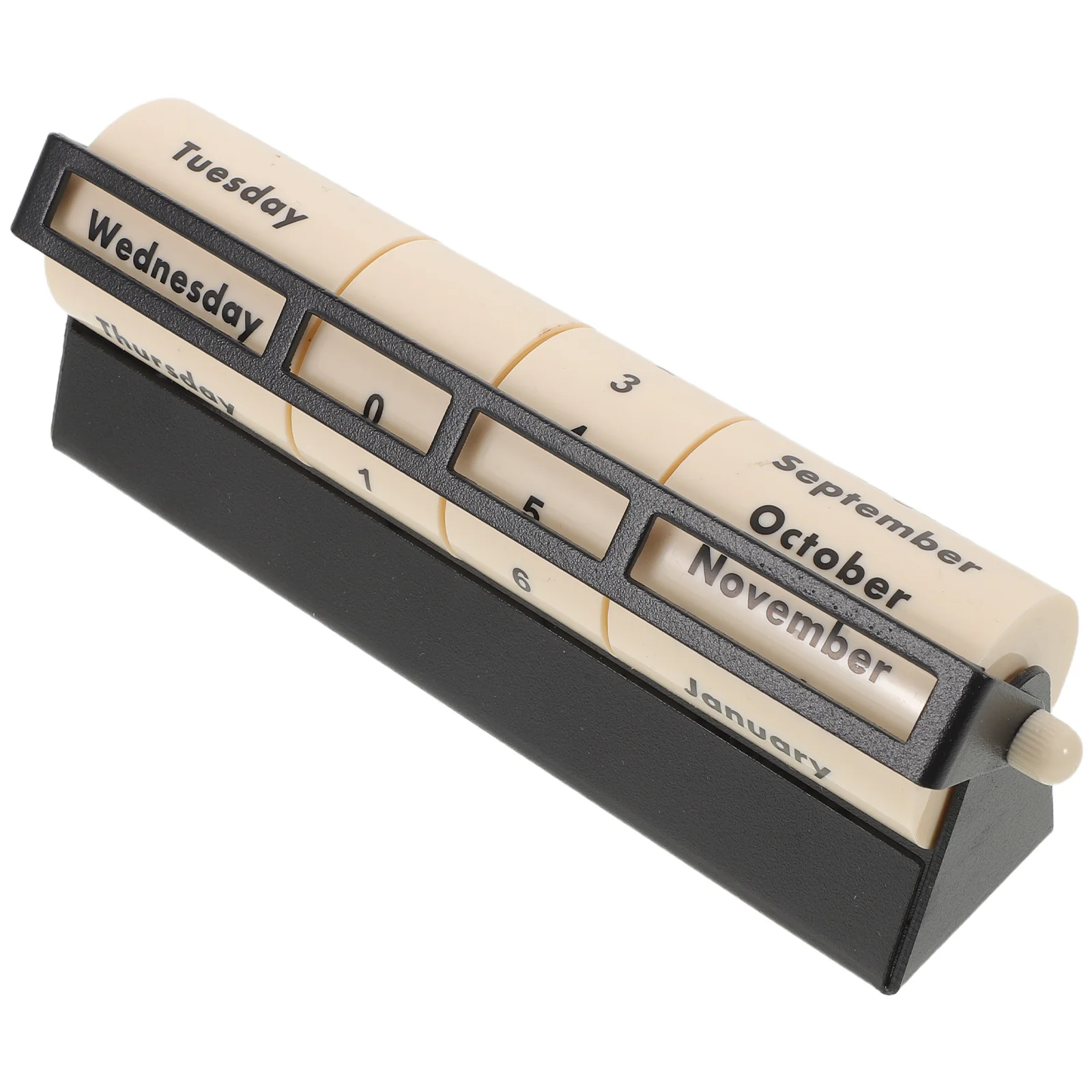 Ruota perpetua rotante Calendario da tavolo manuale Visualizzazione della data riutilizzabile Arte del ferro Decorazioni per ufficio Bancone reception Spazio di lavoro