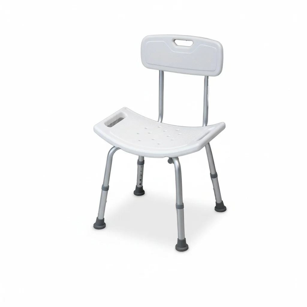 

Aluminum Bath Chair, Powder-Coated Alloy, Elderly Shower Chair, Non-Slip Rubber Feet, Bathroom Safety Equipment