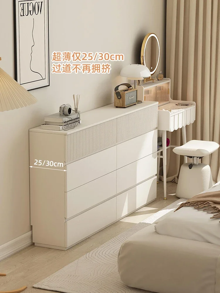 

Cream Wind Integrated 30cm Extremely Narrow Tailstock Ultra-Thin 25 Bedroom Six-Bucket Cabinet