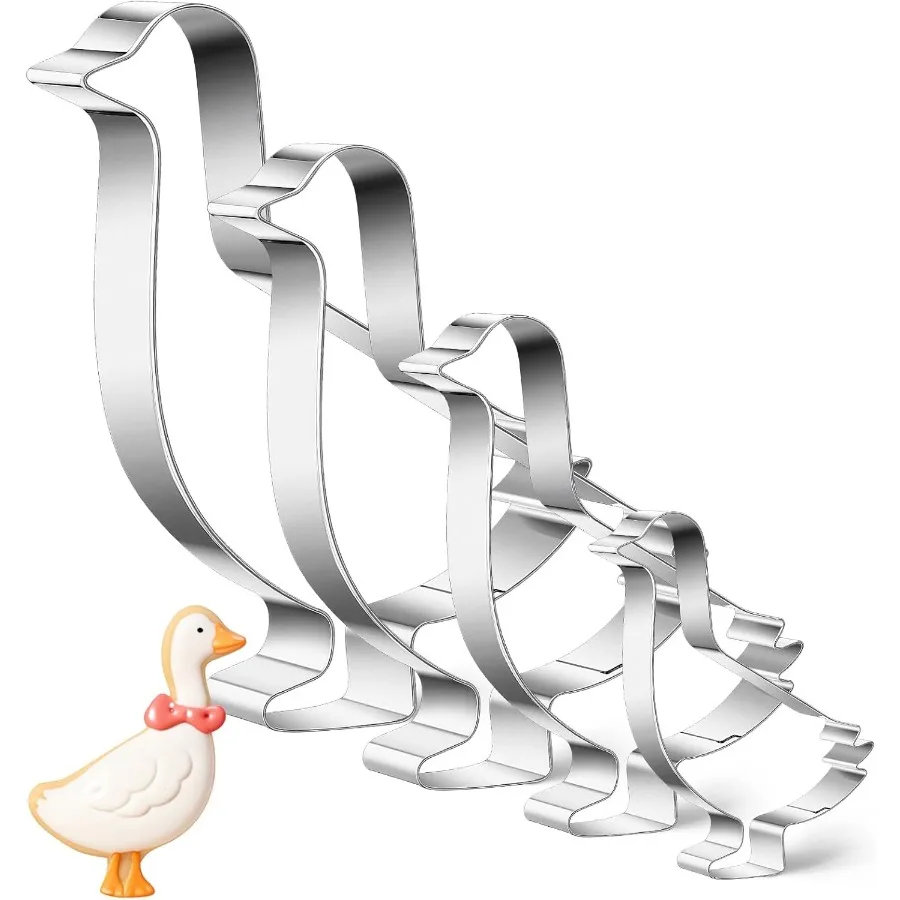 

4 Pcs Ce Cutter Set 2 in to 5 in Ce Cutter Stainless Steel for Baking Fondant Fruit Birthday Party Decorations Goose