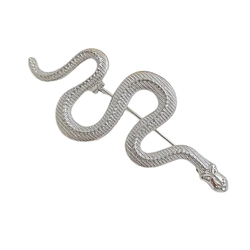 Punk Snake Badge Pin Metal Brooch for Zodiacal Culture Lover Year of Snake Decors