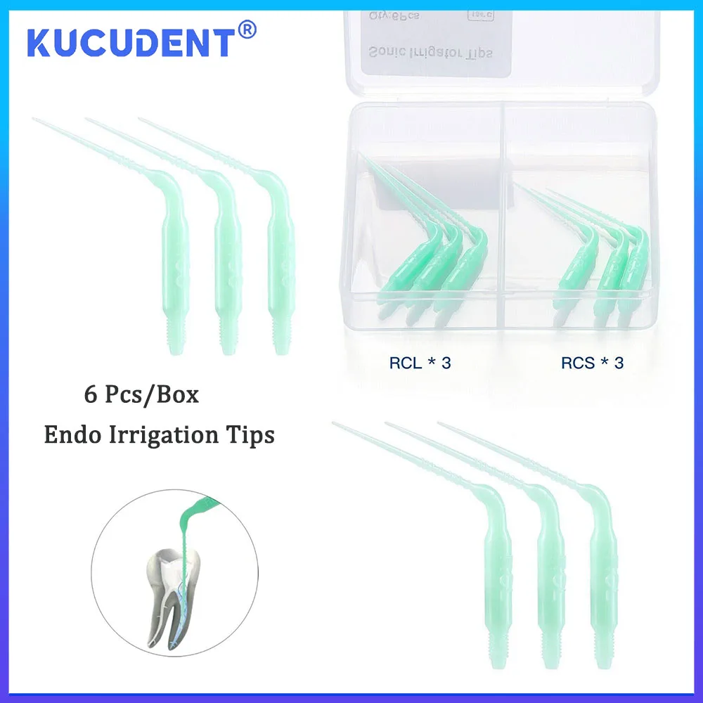 KUCUDENT 6 Pcs Dental Endo IrrigatIon Tip Sonic Powered Tips For KaVo NSK Air Scaler Plastic Orthodontic Root Canal Cleaning