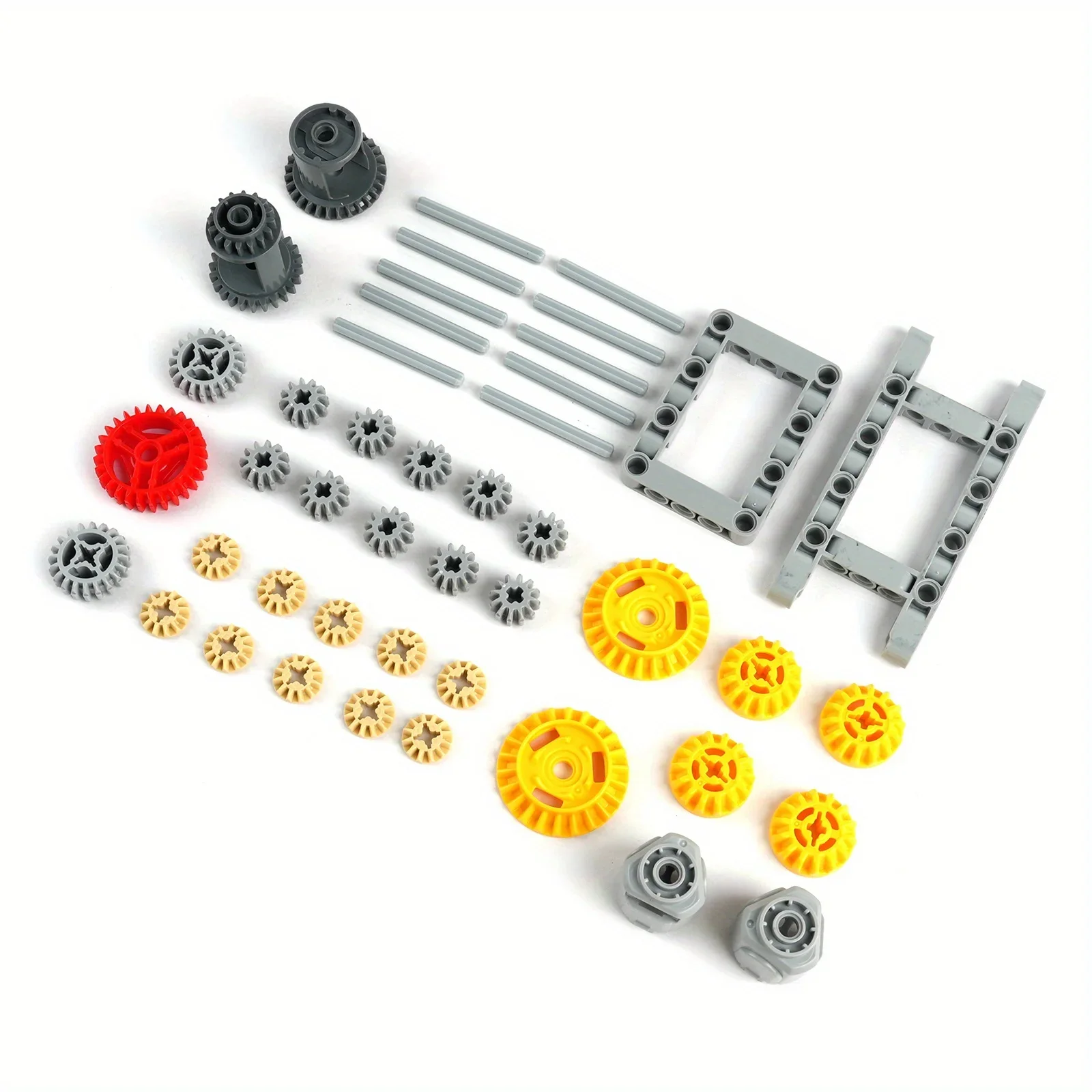 45PCS Versatile Differential Gear Technical Building Blocks Set Parts Frame/Gears/Shaft/Axle Assembled Bricks Toys Accessories