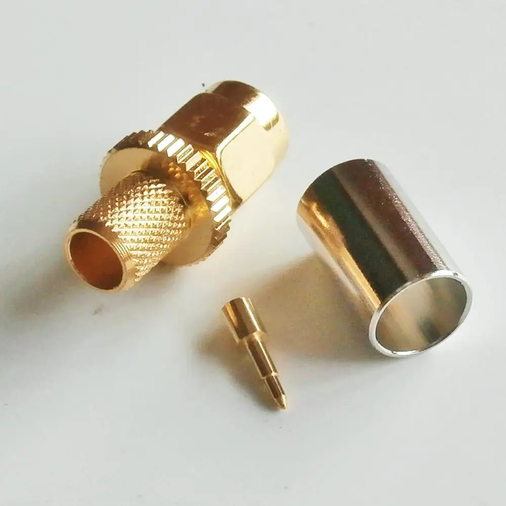 

1X Pcs High-quality RF Coax Connector Socket SMA Male Jack Crimp for RG8X RG-8X RG59 LMR240 Cable Plug Gold Plated Coaxial