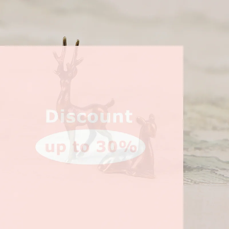 [1Pc Copper Alloy Sika Deer Tabletop Small Ornaments Vintage Animal Figurines Desk Decorations Accessories Home Decor Crafts]