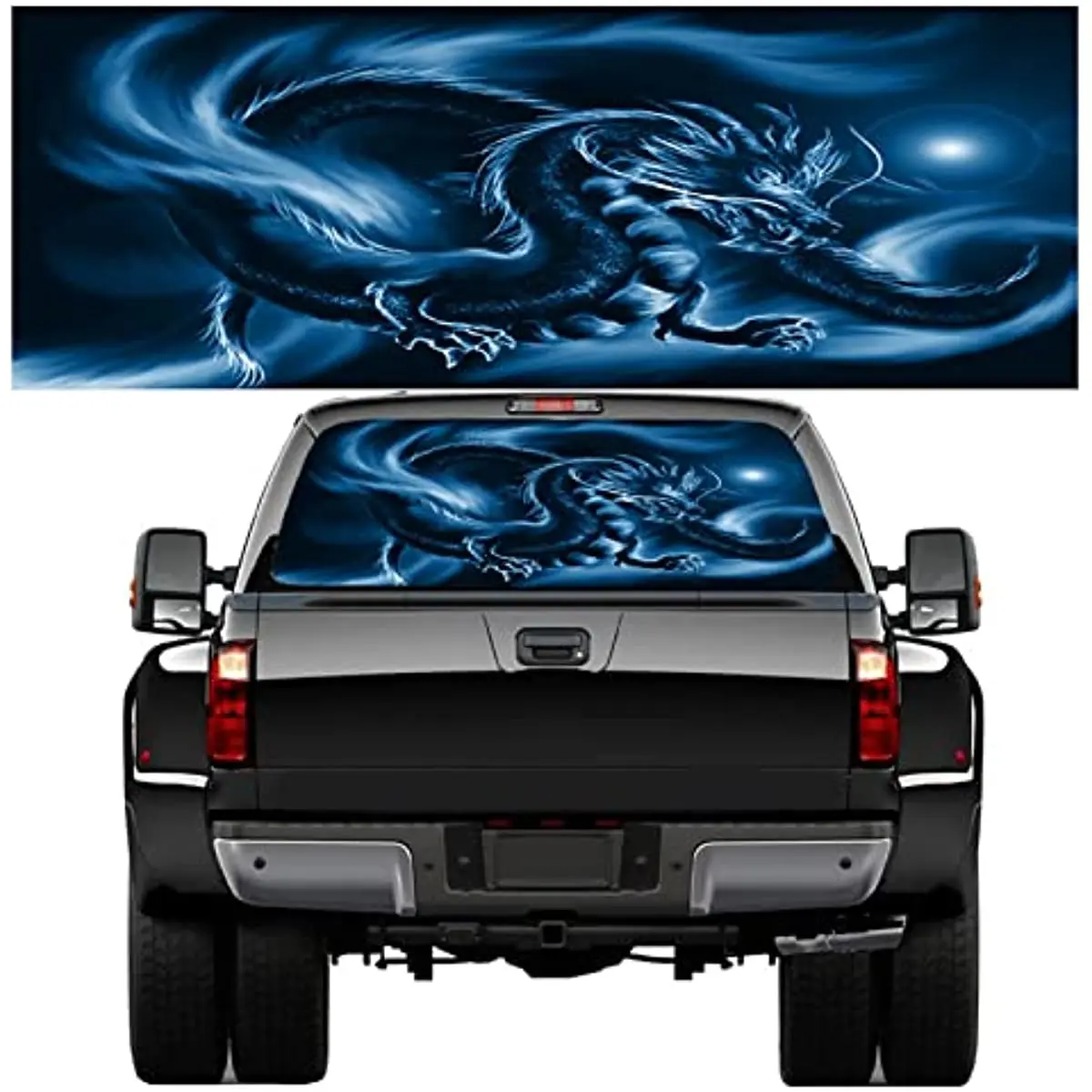 

Car Rear Window Sticker - Dragon Decal Decor Truck Window Back Stickers Perforated Vinyl Graphic Wrap Stickers - Fit Most Car Tr