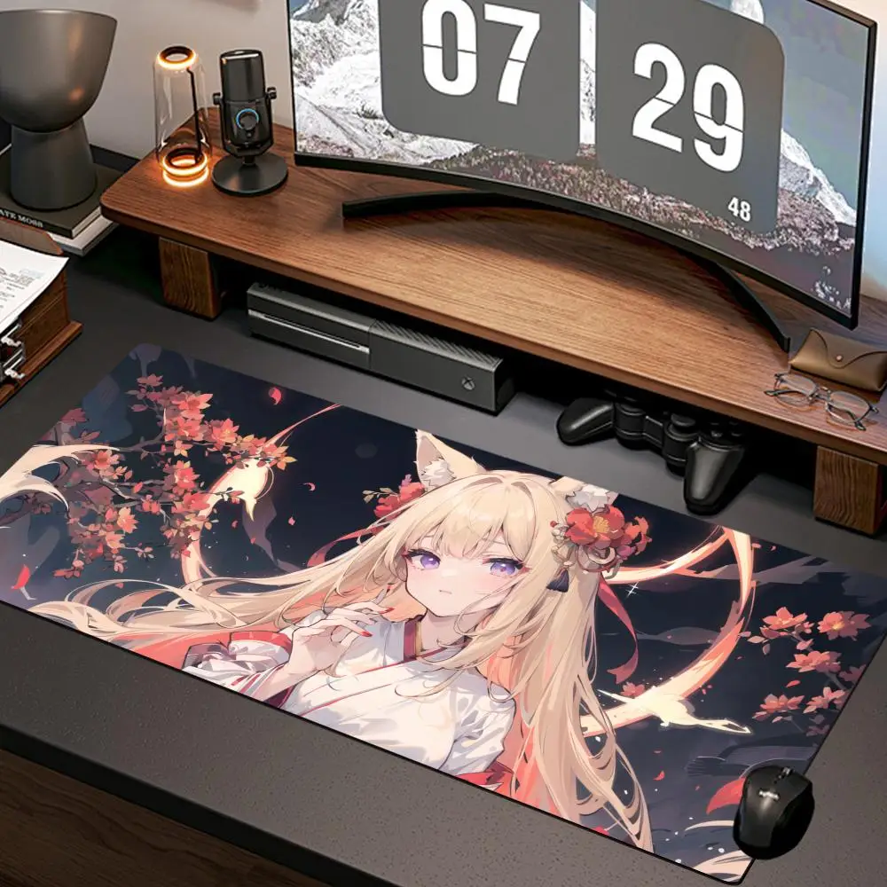 style fox ear girl Mouse Pad New Computer Home Mousepad XXL Desk Mats Natural Rubber Office Anti Slip Gaming Accessories pad