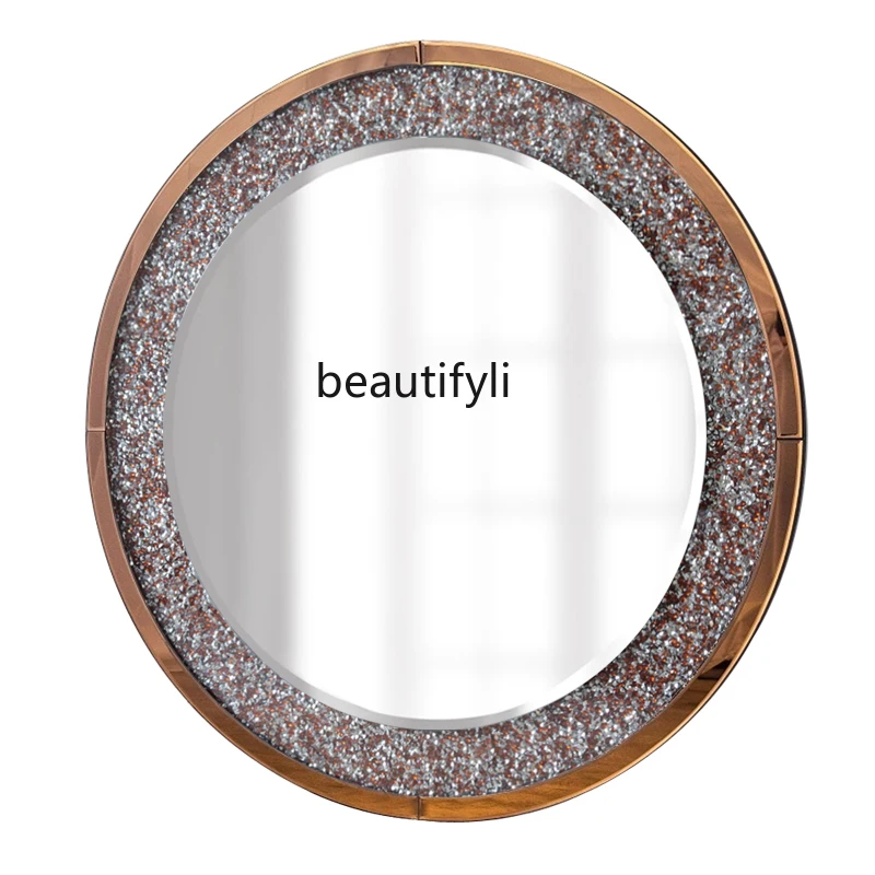 

European Style Hallway Decorative Mirror Bathroom Bathroom Bedroom Cosmetic Mirror round