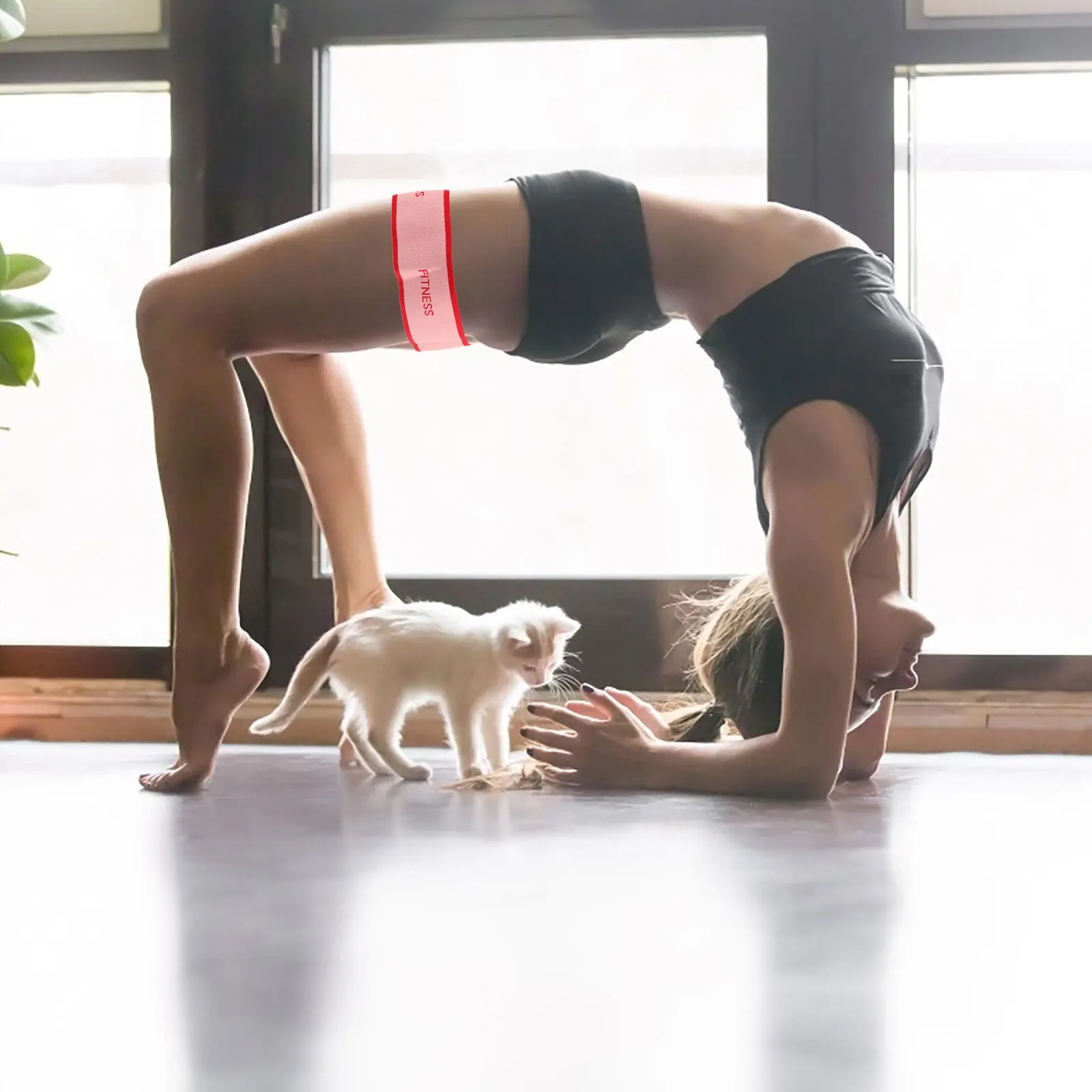 

1 set Pink Nylon Resistance For Exercise Hip Shaping Durable Fitness Workout Stretch Bands Muscle Training Elastic Bands Yoga