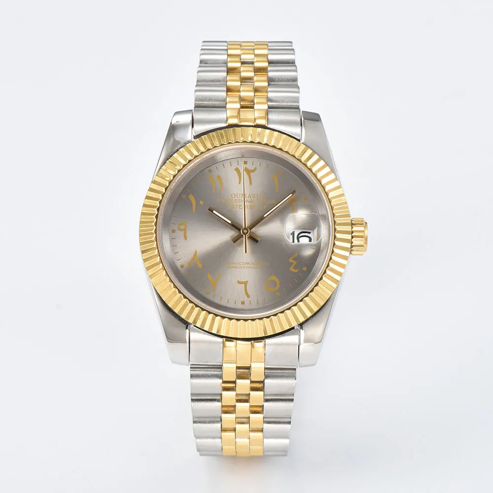 36 มม./39 มม.หรูหราที่กําหนดเองนาฬิกาผู้ชาย NH35 การเคลื่อนไหวอาหรับ dial NH35 นาฬิกา Sapphire Glass สายสแตนเลสนาฬิกาผู้ชาย