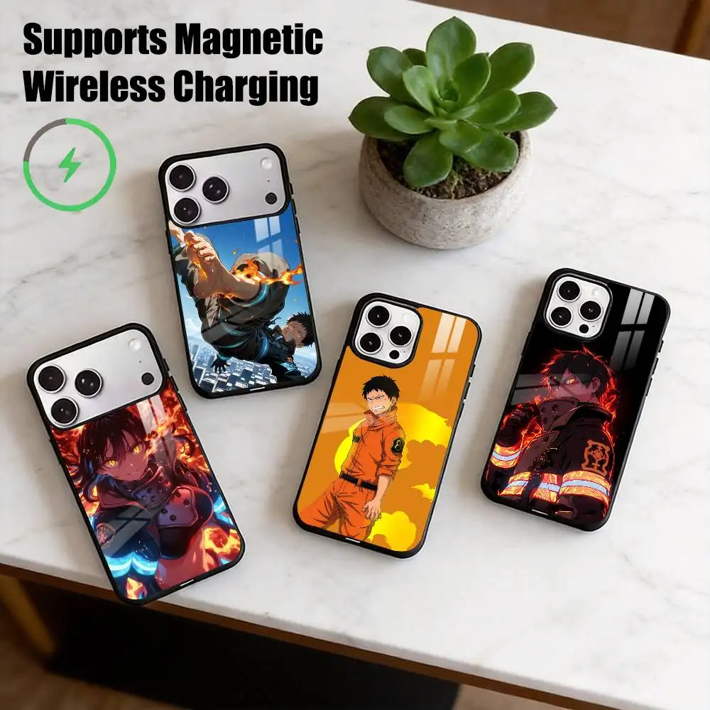 F-Fire Force  Shinra  Phone Case For iPhone17,16,15,14,13,12,11 Plus,Pro Allows magnetic wireless charging Gift