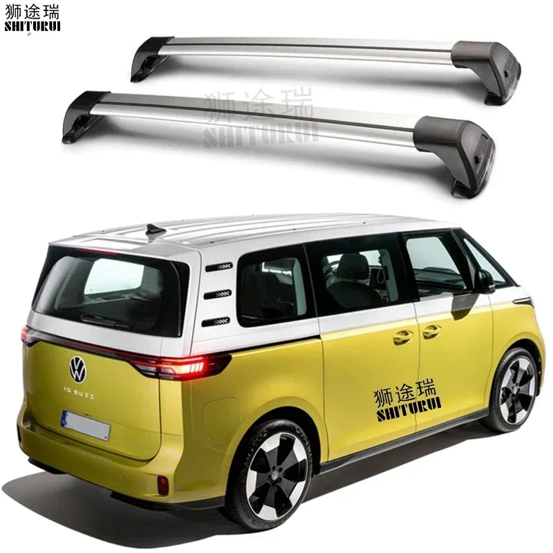 2 Pcs for VOLKSWAGEN ID. BUZZ 2022+  (FIXED POINT) Car Special Aluminum Alloy Belt Lock Led Shooting CORSS RACK