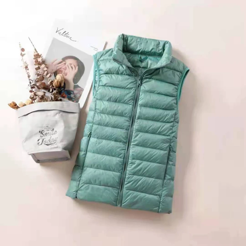 Women Ultra Light Down Vest 2024 New Female Windproof Lightweight Warm Waistcoat Sleeveless White Duck Down Coat