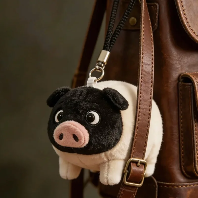 Plush Pig Stuffed Doll Lovely Dual Hog Figurines Desktop Companion Cartoon Animal Toy Bag Hanging Pendant Cute Mini Soft