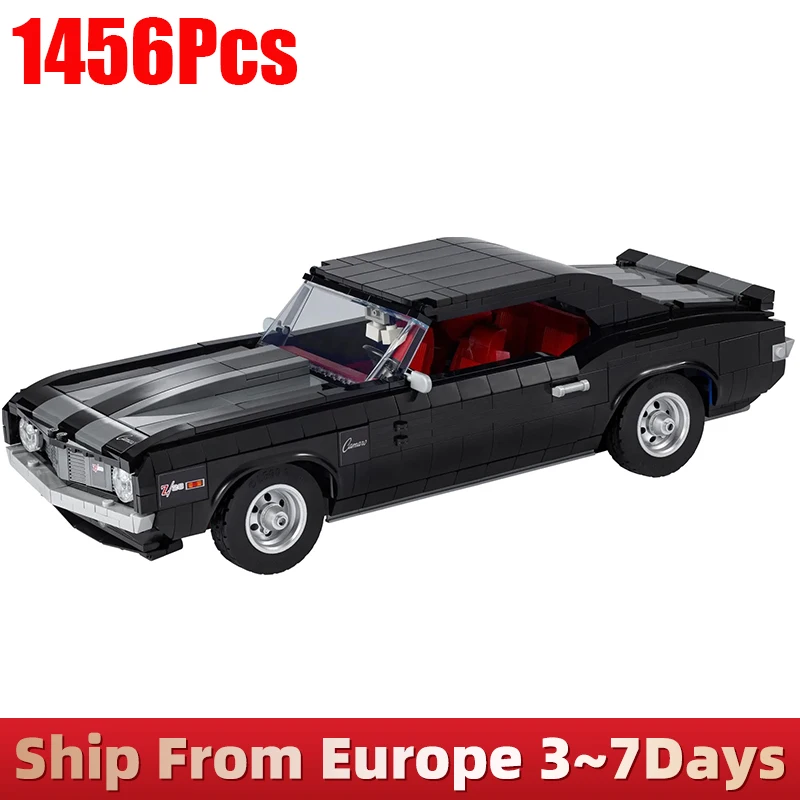 1456pcs Black Vintage Car Set Competition Car Assembly Adult Boy Toy Birthday Christmas Gift Compatible With 10304