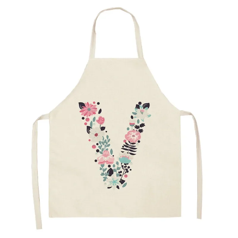 Cotton Linen Aprons Flower Aprons Letter Apron for Women Men for Cooking Home Cleaning Tools Anti-dirty Apron фартук для кухни