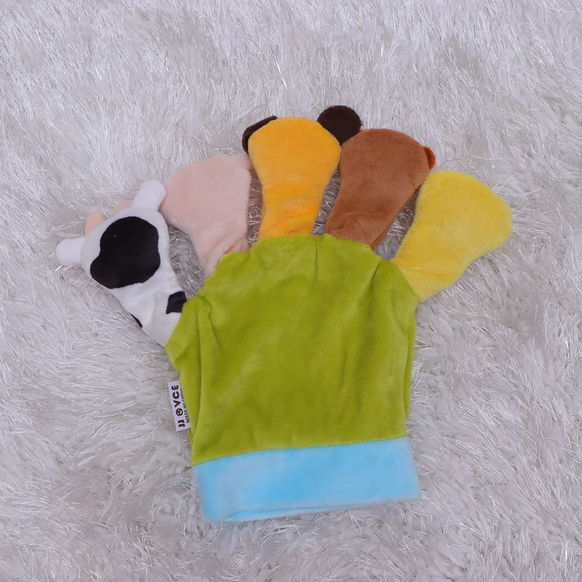 Guantes de marionetas para niños, manoplas de mano de animales con dedos de tela para padres e hijos