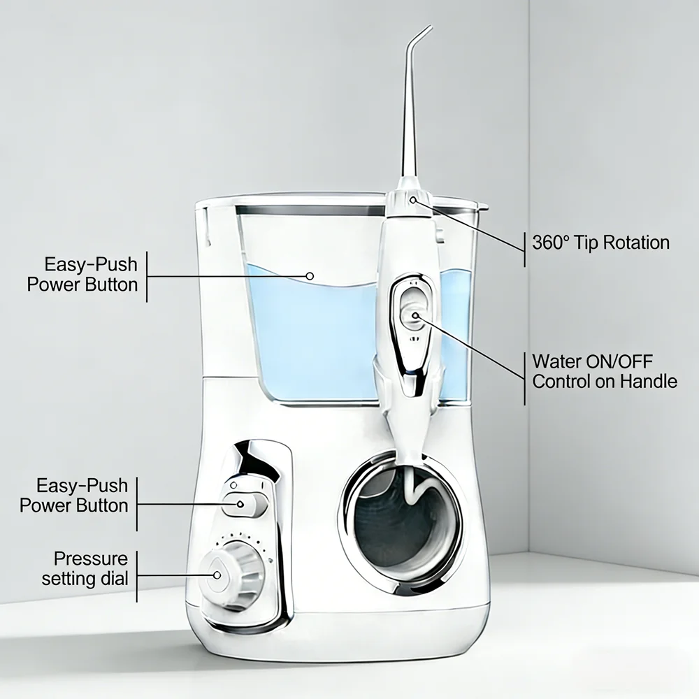

Электрический ирригатор для полости рта 800 мл, 10 режимов, портативный, для чистки зубов, для всей семьи