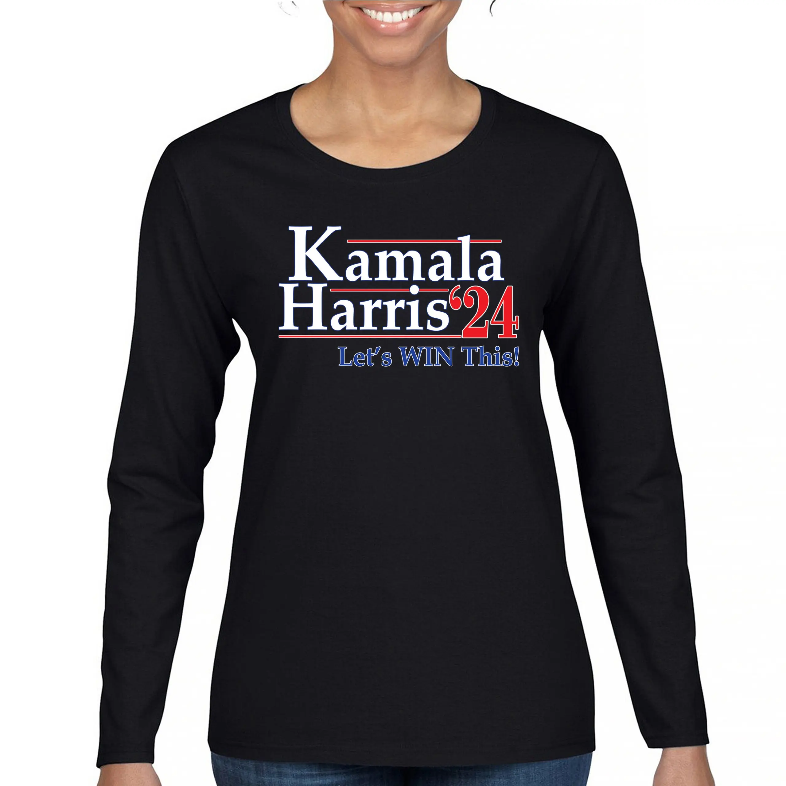 Kamala Harris 2024 Women's Long Sleeve T-shirt USA President Madam I'm Speaking