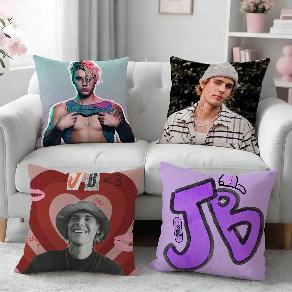 

Singer cool J-Justin Bieber Pillow Case Cushion Cover Throw Pillow Case For Car Sofa