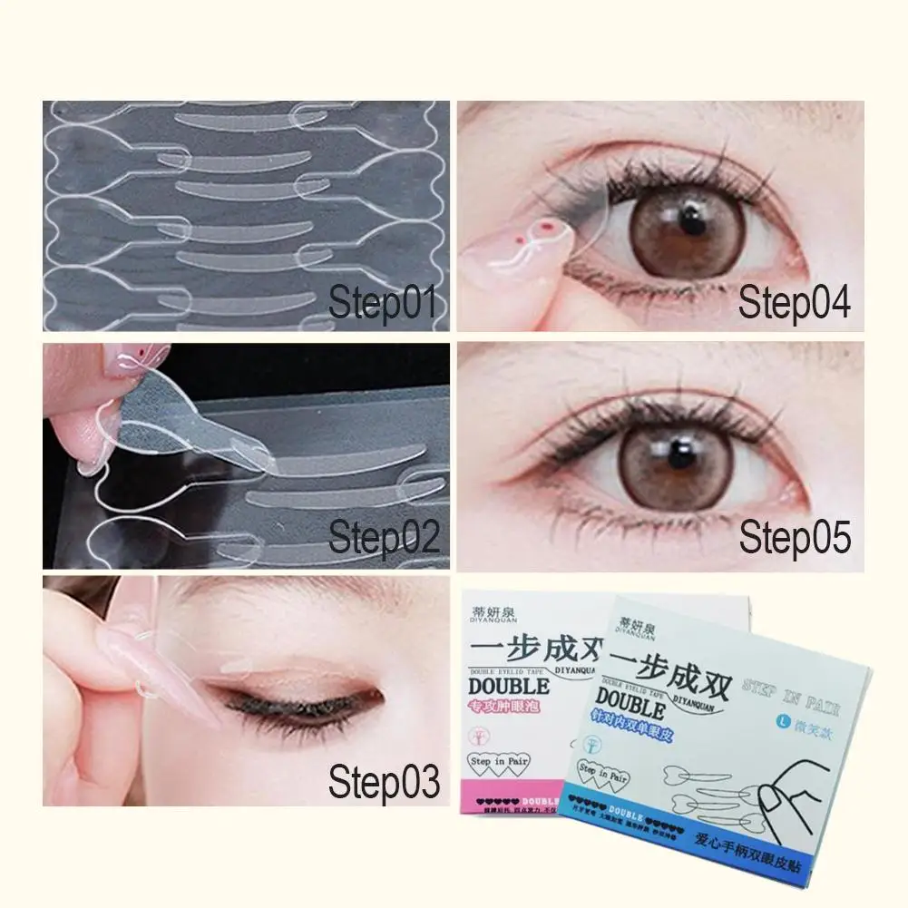 1set Falten Augenlid Aufkleber Make-Up Werkzeug heben augen streifen Falten Augenlid Paste Klar Beige Streifen heben augenlider schatten aufkleber