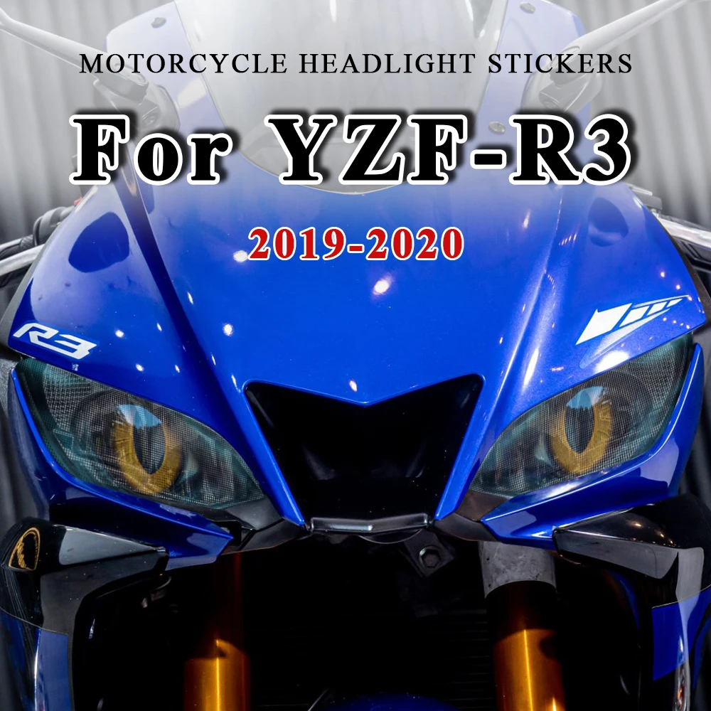 Front Fairing Headlight Protective Stickers Motorcycle Headlamp Guard Decal Accessories For Yamaha YZF-R3 YZF R3 YZFR3 2019 2020
