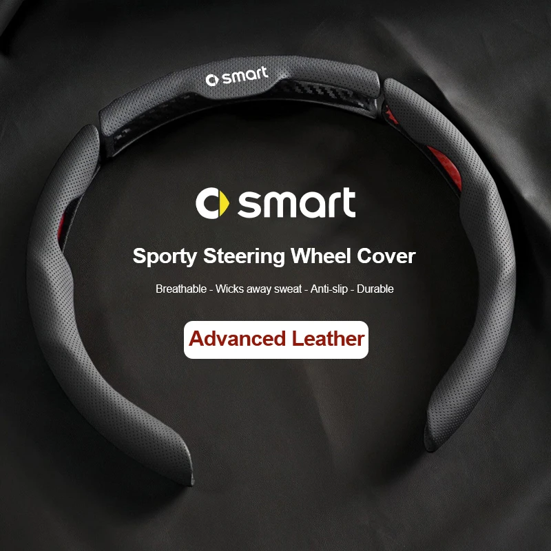 Funda deportiva para volante de cuero avanzado antideslizante para Smart EQ Fortwo Forfour 453 451 452 450 454 Roadster Forjeremy