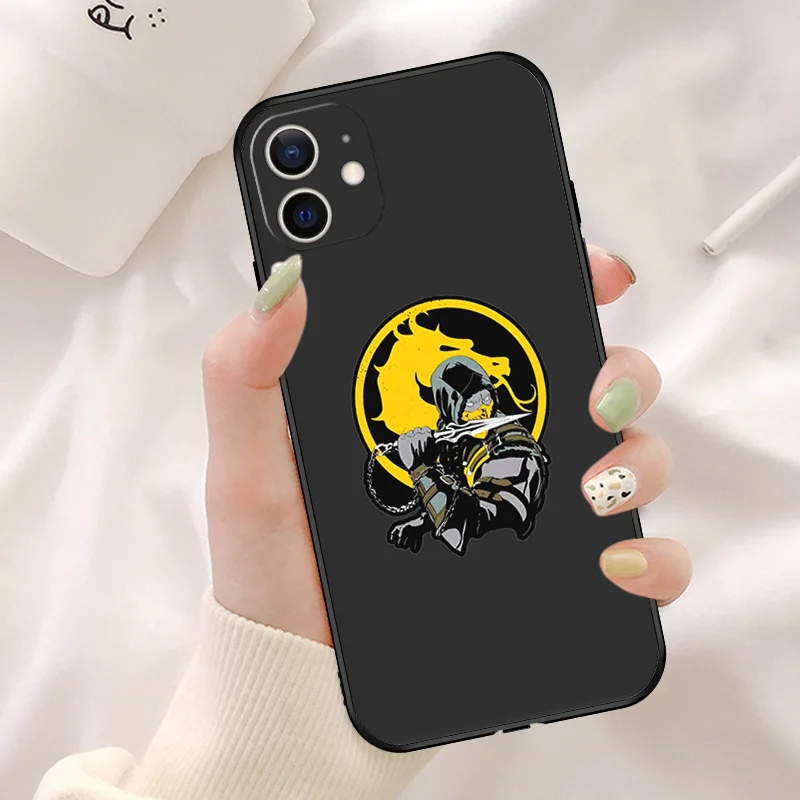 Soft Case for Apple iphone 16 15 Pro Max 14 13 12 Mini 11 7 8 Plus XSMax XR Cool Mortal Kombat Black Phone Cases 16Plus Cover