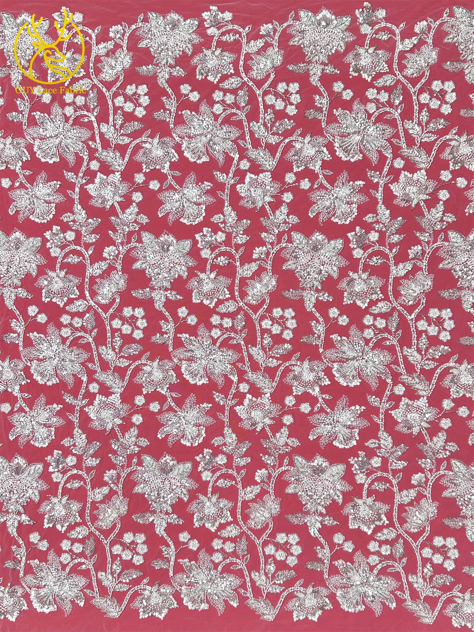 5 Yards Hochwertige Afrikanische Bräutigam-Perlenstickerei Luxuriöser Maßgefertigter Nigerianischer Französischer Pailletten-Tüllstoff für Damen Neues Abendkleid – Detail 10