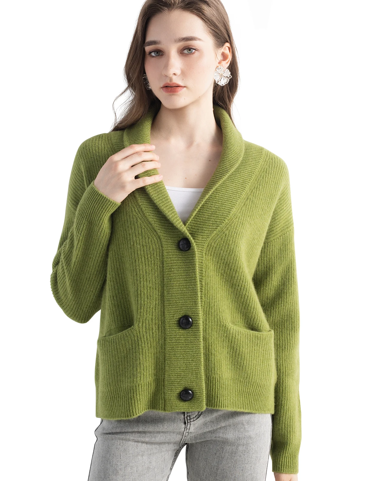 

Cardigan for Women Cashmere Sweater Knitwears 100% Cashmere Cardigan Coat Sweater Long Sleeve Jacket Women Clothing Korean Trend