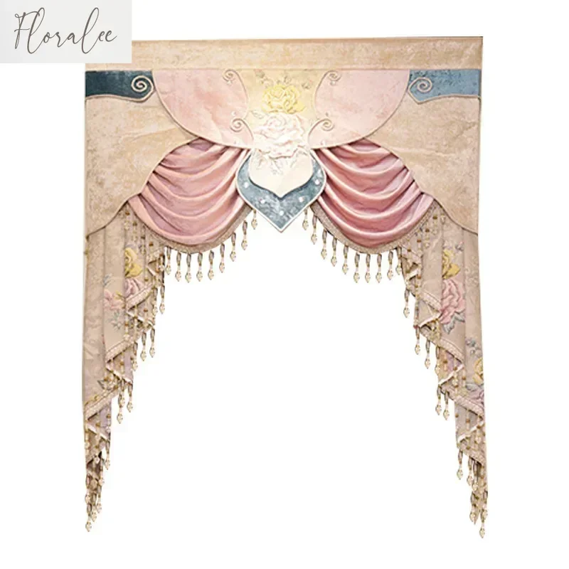 High-end Luxury Customizable Elegant European Style Window Curtains Valance for Living Dining Room Bedroom Villa Study Home