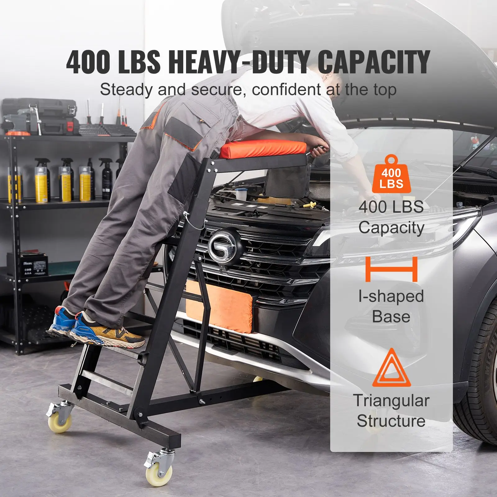 Top Automotive Creeper, Engine Creeper with Adjustable Height 45.7