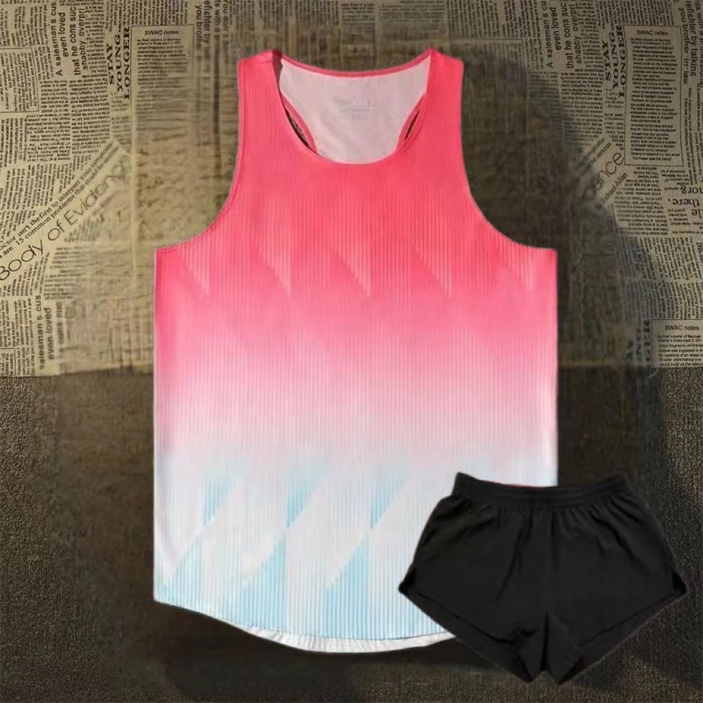 Track And Field Sports Suit Set for Men And Women Training Clothes for Sports Students Running Competition Vest Marathon Shor...
