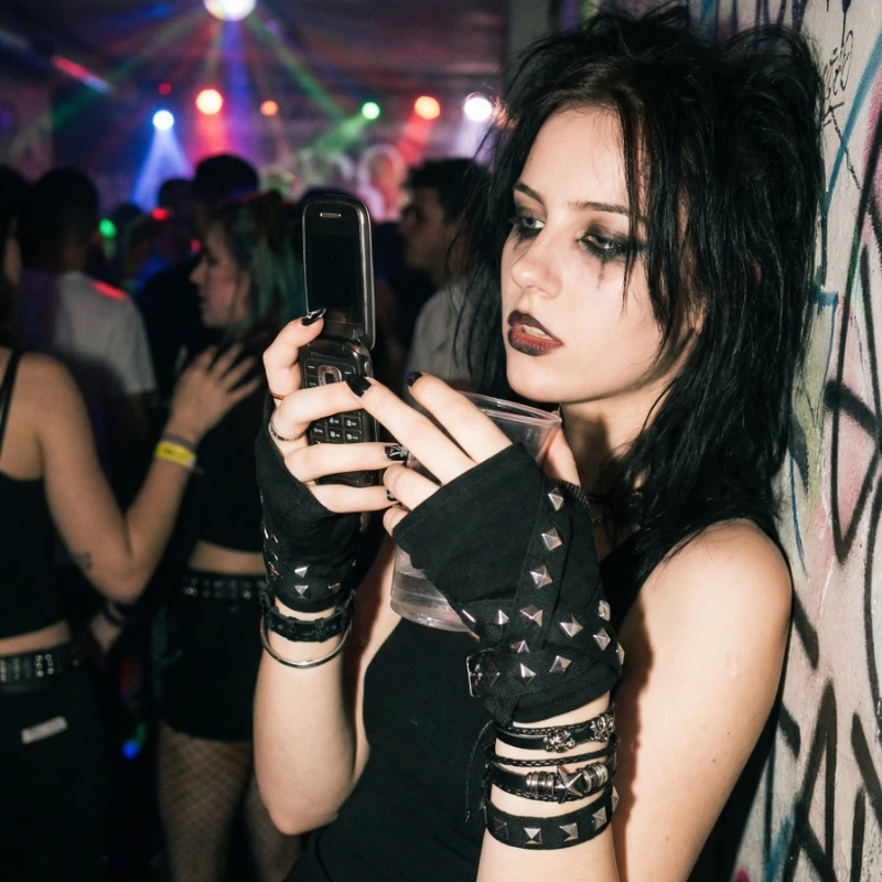 1 paar Y2K gepersonaliseerde gesp punkstijl vingerloze handschoen voor dames, Luo hiphopstijl podiumprestaties streetdance mouwen