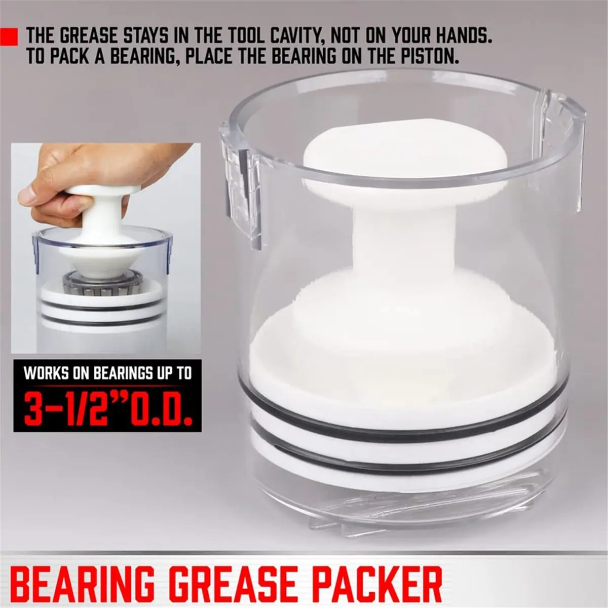 LUCK Bearing Packer Kit,Handy Wheel Bearing Packer Tool Portable Wheel Bearing Grease Packer, Effortlessly Flushes Old Grease