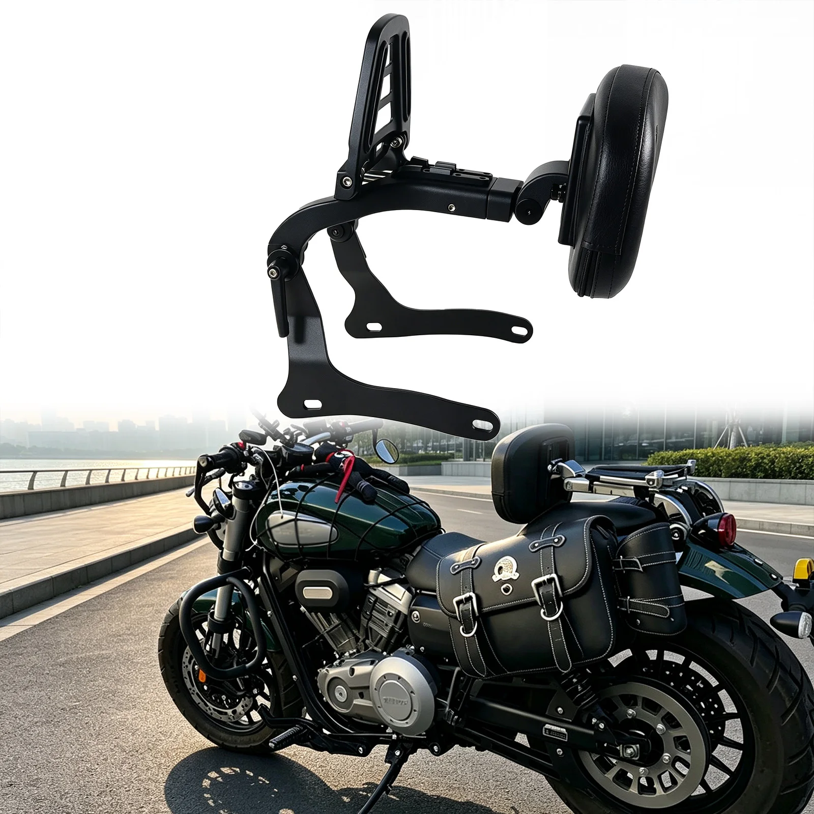 Detachable Motorcycle Passenger Backrest For Benda Chinchilla 300 250 Chinchilla 250 VCT Adjustable Rider Driver Sissy Bar