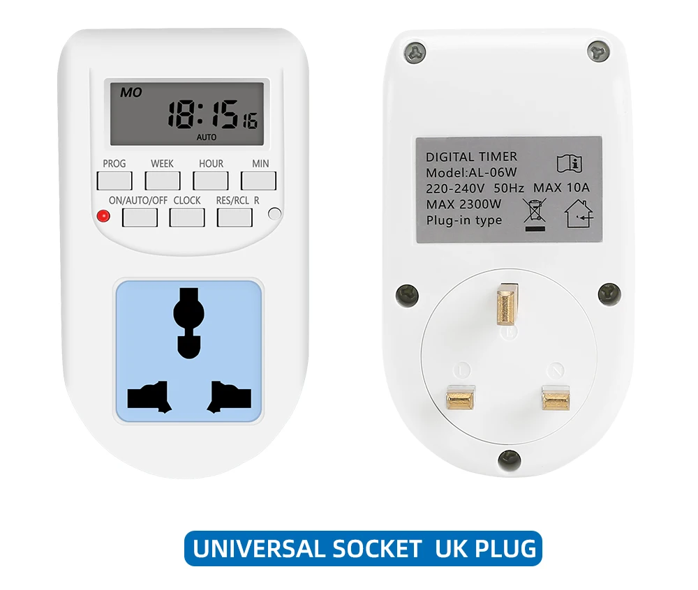 Digital Timer Switch Electronic 12/24 Hour Weekly Programmable Timing Socket EU UK US Plug Outlet Kitchen Appliance Time Control