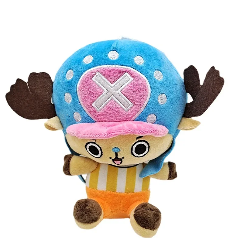 LAGER 20 cm OnePiece Anime Figur Zoro Luffy Chopper Plüsch Spielzeug Niedlichen Cartoon Plushie Gefüllte Puppen Anhänger Weihnachten Geschenke