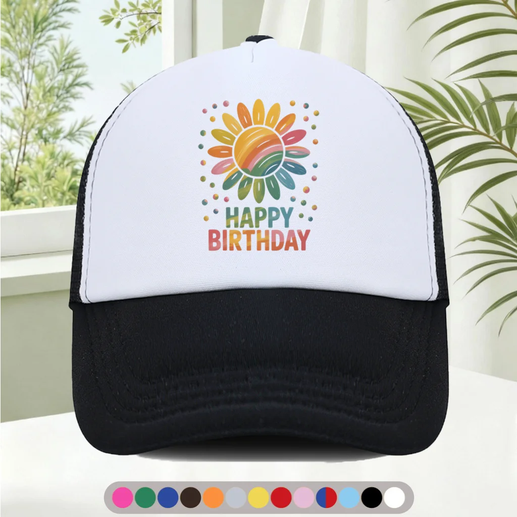 Fashionable and Versatile Sponge Mesh Cap  Features Cool Printed Patterns, Unisex  American Trucker Hat  HighQuality Hat  S