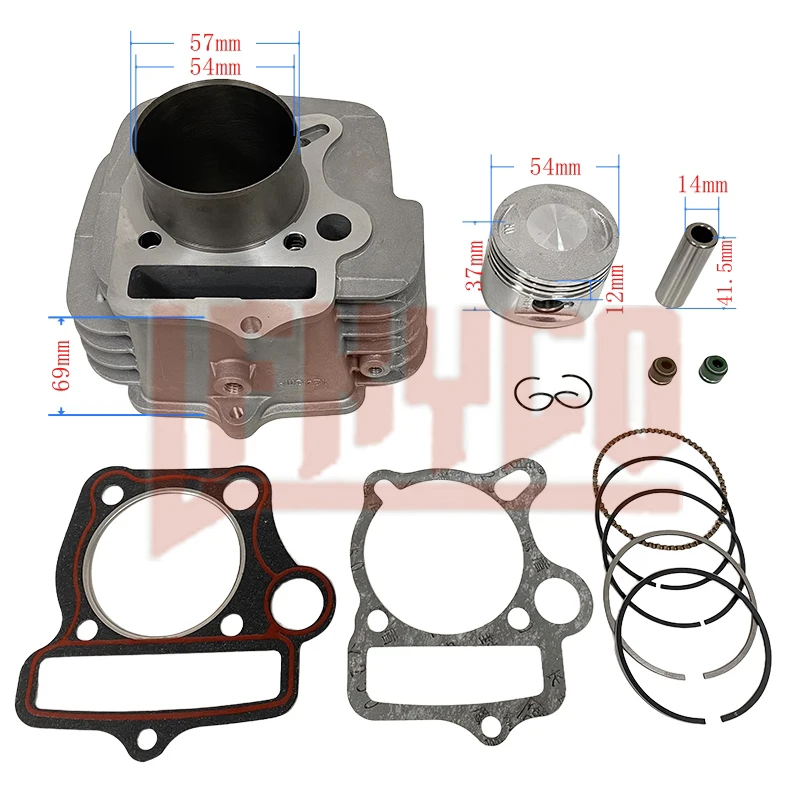 Motorcycle Big Bore 54mm Cylinder Kit Motor for LIFAN YinXiang YX125 YX 125cc 153FMI Kick Start Pit Dirt Bike Engine Motoblock