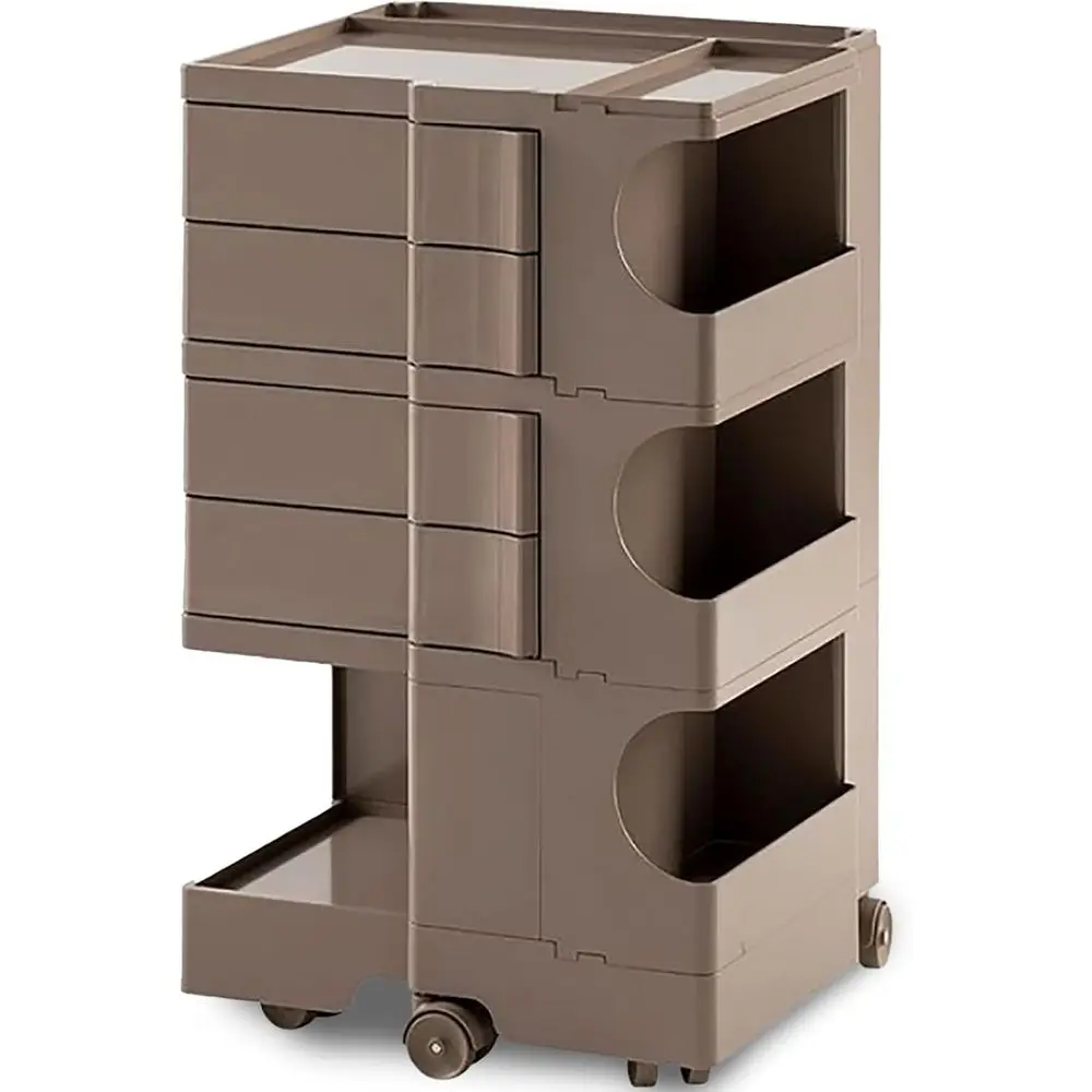 Multi-Purpose Rolling Storage Cart with Swing-Out Drawers - Portable Utility Trolley for Kitchen, Bathroom, and Supplies in Wet