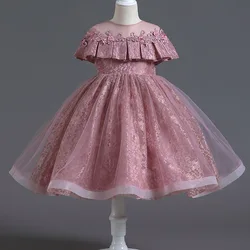 New Girls Kids Flower Elegant Fashion Princess Party Dresses Children Clothing Christmas Birthday Wedding Party Baby Girl Dress