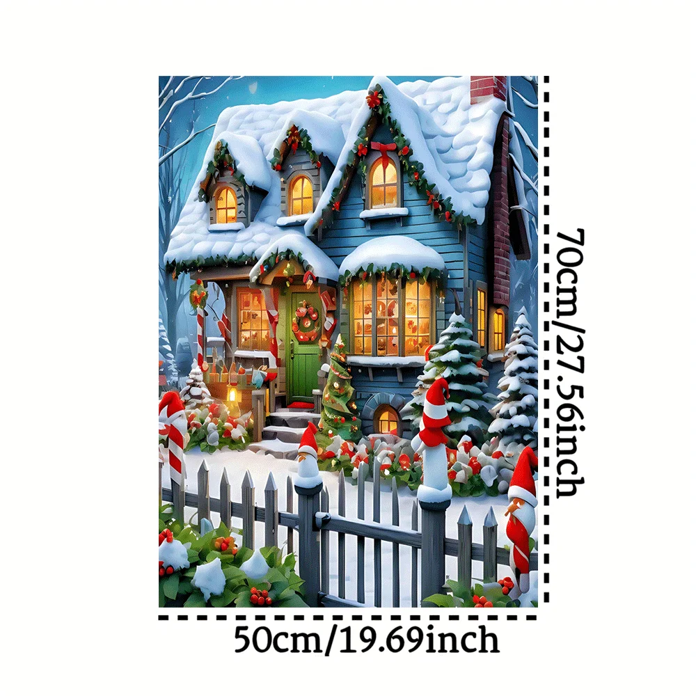 จิ๊กซอว์หมู่บ้านคริสต์มาส 1,000 ชิ้น สำหรับผู้ใหญ่ - ฉากกระท่อมหิมะตกแต่งเทศกาล ของเล่นกิจกรรมครอบครัว เกมฝึกสมอง