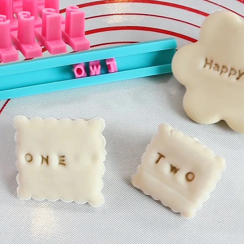 1Set Letter Number Cookie Molds Alphabet Press Stamp DIY Printing Embossing Mold Biscuits Cutter Cake Baking Tools